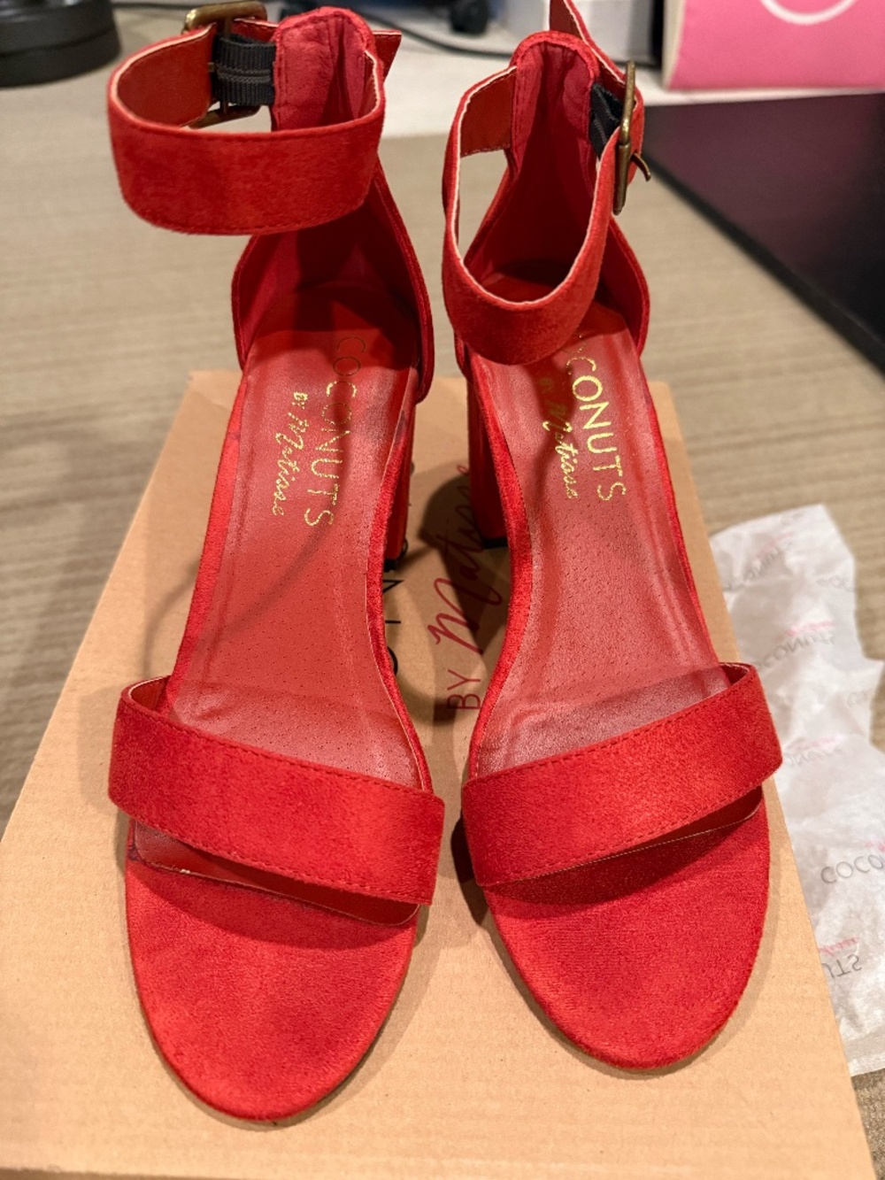 FreePeople COCONUT by Matisse Red Block Heels